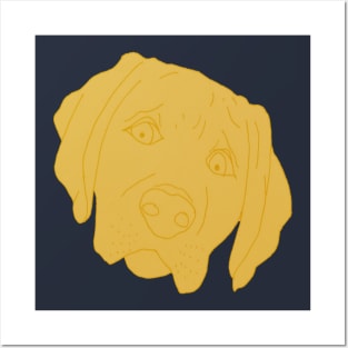 Golden Labrador Retriever Face Posters and Art